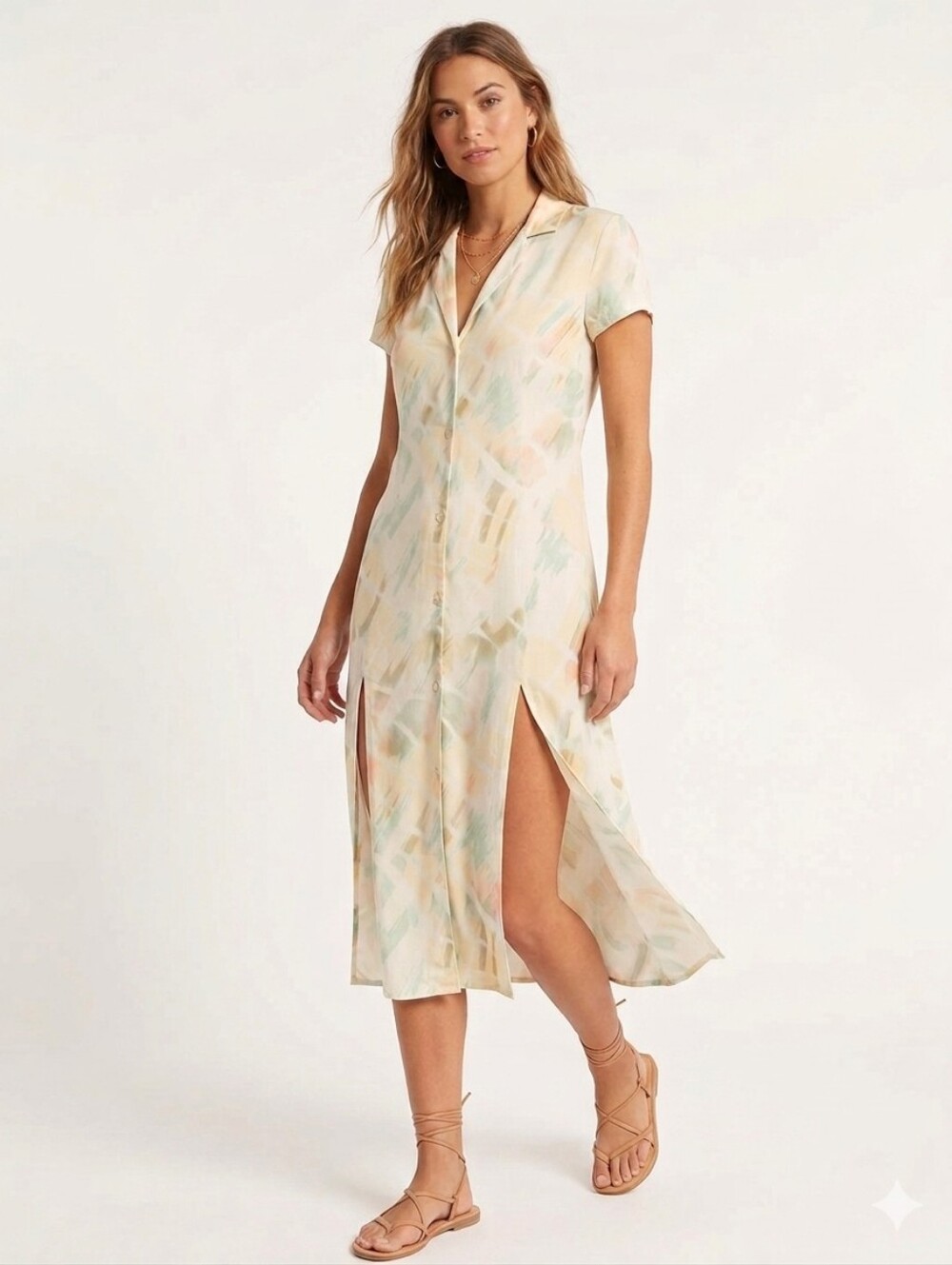 RVCA Boho Beach Maxi Dress with High Side Slits Cover Up